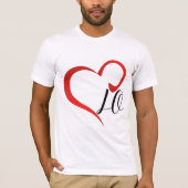 Love Heart Monogram Custom Initials T-shirt (Voorkant)