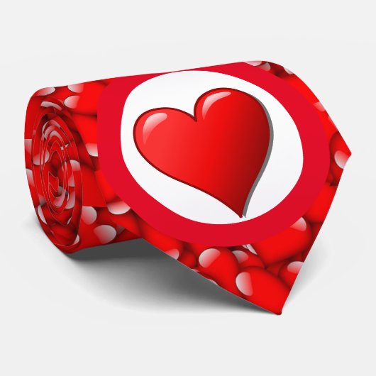 Love Heart Motif Valentine's Day Cravate (Roulé)