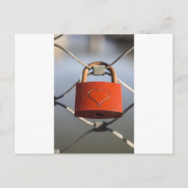 Love Heart Padlock Briefkaart