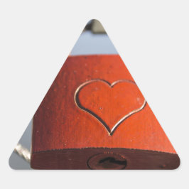 Love Heart Padlock Driehoek Sticker