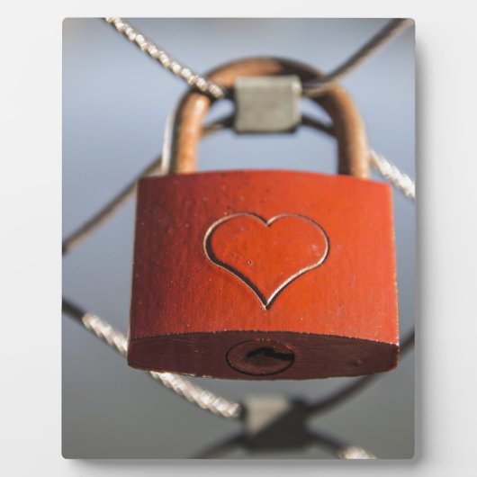 Love Heart Padlock Fotoplaat (Voorkant)