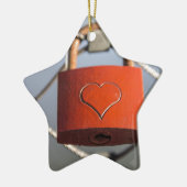 Love Heart Padlock Keramisch Ornament (Links)