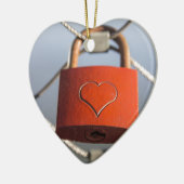 Love Heart Padlock Keramisch Ornament (Links)