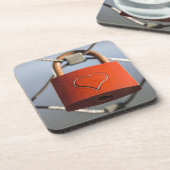 Love Heart Padlock Onderzetter (Linkerzijde)