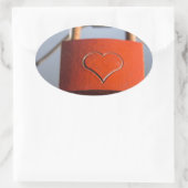 Love Heart Padlock Ovale Sticker (Tas)