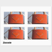 Love Heart Padlock Rechthoekige Sticker (Vel)