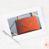 Love Heart Padlock Rechthoekige Sticker (Envelop)