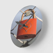 Love Heart Padlock Ronde Klok (Hoek)