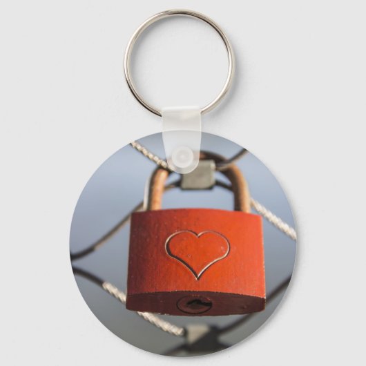 Love Heart Padlock Sleutelhanger (Voorkant)