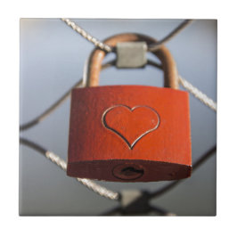 Love Heart Padlock Tegeltje
