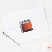 Love Heart Padlock Vierkante Sticker (Envelop)