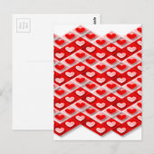 Love Heart Pattern Briefkaart (Voorkant / Achterkant)