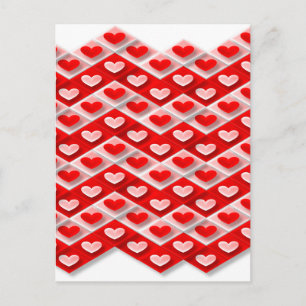 Love Heart Pattern Briefkaart