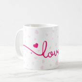 "Love" Heart Pattern Coffee Mug Koffiemok (Voorkant links)