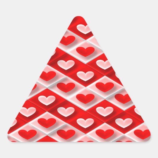 Love Heart Pattern Driehoek Sticker (Voorkant)