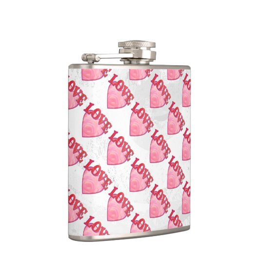 Love Heart Pattern Heupfles (Rechts)