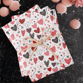 Love Heart Pattern Inpakpapier Vel