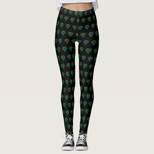 Love Heart Pattern Leggings (Voorkant)