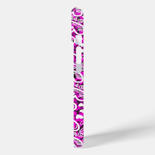 Love Heart Pattern Roze iPhone Case (Achterkant / Links)