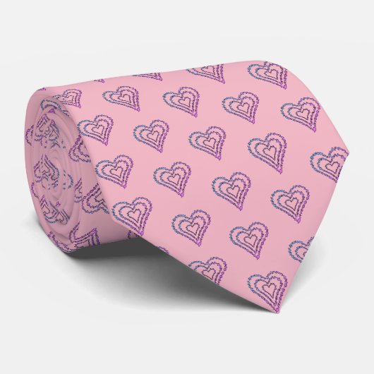 Love Heart Pattern Stropdas (Opgerold)