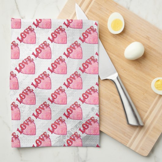 Love Heart Pattern Theedoek (Quarter Fold)