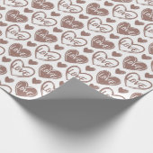 Love Heart Pattern - Valentijnsdag Design Cadeaupapier (Hoek)