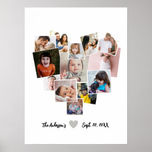 Love Heart Photo Collage Poster