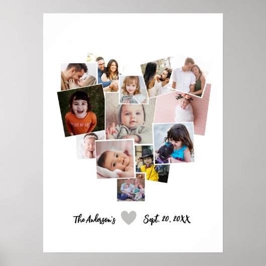 Love Heart Photo Collage Poster (Voorkant)