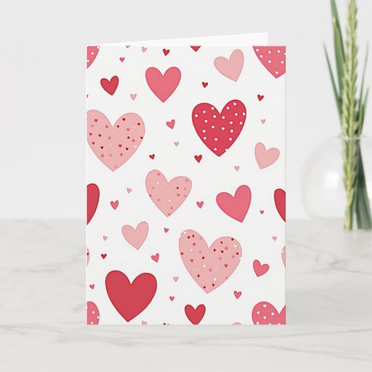 Love Heart Polka Dot Card Kaart (Voorkant)