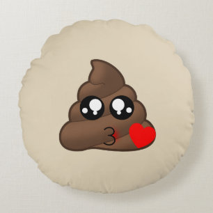 Love Heart Poop Emoji Pillow Rond Kussen