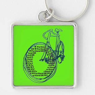 Love Heart Portland Fiets Sleutelhanger