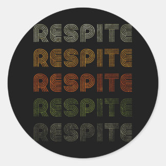 Love Heart Respite T-shirt Grunge Style Zwart Ronde Sticker