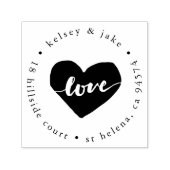 Love Heart Return-adres Zelfinktende Stempel (Design)