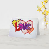 Love Heart Rings Carte de voeux ou Cartes de notes (Fleur jaune)