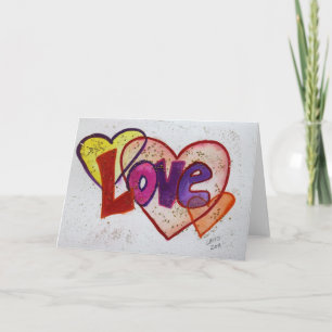 Love Heart Rings Glitter Greeting of Note Cards Feestdagen Kaart