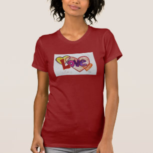 Love Heart Rings Glitter Inspirerend Word TShirt