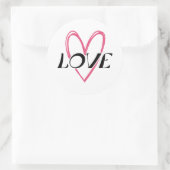 Love Heart Ronde Sticker (Tas)