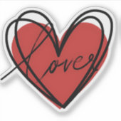 Love Heart Scribble Sticker (Voorkant)