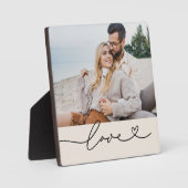 Love Heart Script Custom Soft White Wedding Fotoplaat (Voorkant)