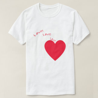 Love Heart Script Graphic White T-Shirt