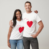 Love Heart Script Graphic White T-Shirt (Unisexe)