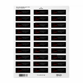 Love Heart Script | Modern rood en wit adres Etiket (Full Sheet)