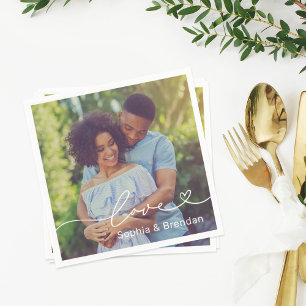 Love Heart Script Personalized Weddenfoto Servet
