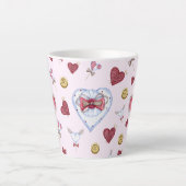 Love Heart Sewing Waterverf Latte Mok (Voorkant)
