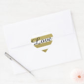 Love Heart Shape Sticker with Gold Stripes (Envelop)