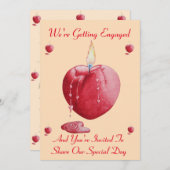 Love Heart Shaped Candle Engagement Uitnodiging (Voorkant / Achterkant)