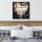Love Heart Shaped Photo Collage Small Square Canvas Afdruk (Insitu (Slaapkamer))