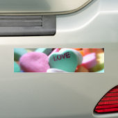 Love Heart Snoep Bumpersticker (Op auto)
