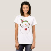 Love Heart Snowman T-shirt (Voorkant volledig)
