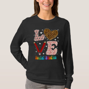 Love Heart Social Studies Leopard Pset Red Valent T-shirt